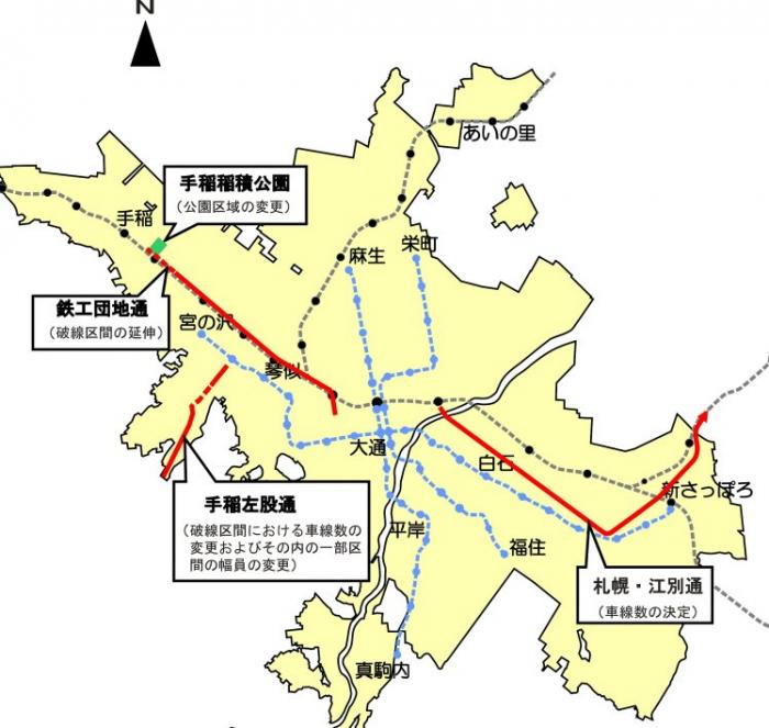 位置図：道路の変更（2001年10月16日告示）