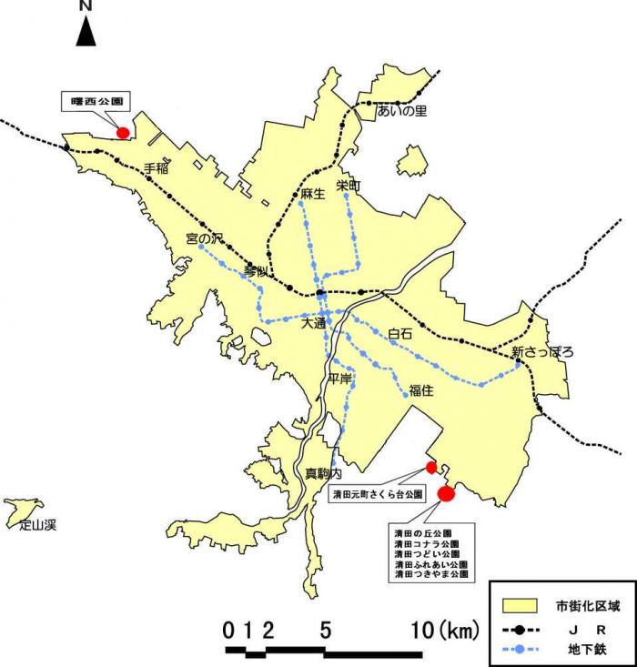 位置図：公園の変更（2002年11月12日告示）