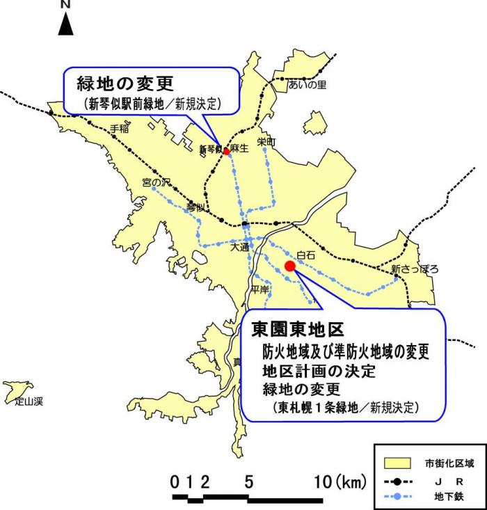 位置図：各地区の概ねの位置（2003年2月18日告示）