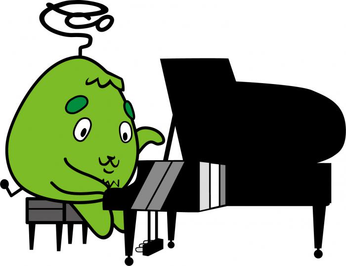 ピアノを弾くやまベェの画像