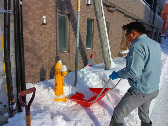 消火栓除雪の写真