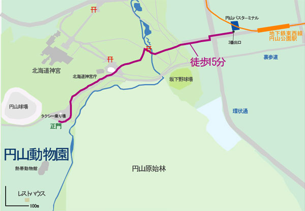 円山動物園周辺マップ