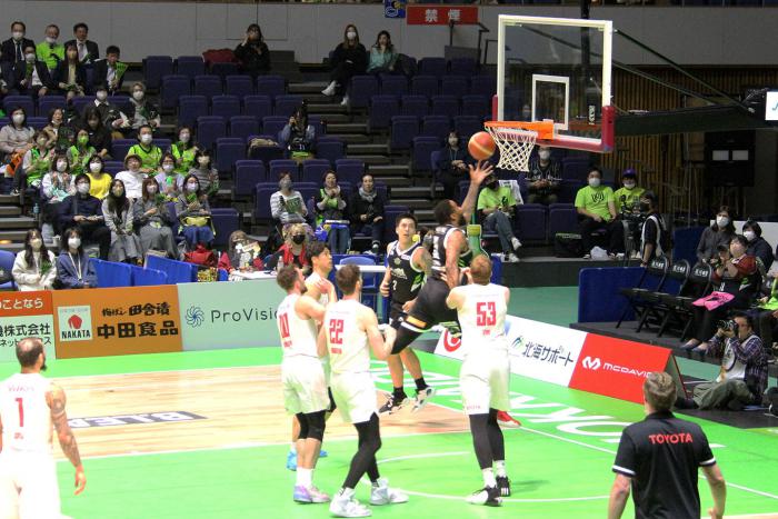 レバンガ北海道対アルバルク東京試合の様子