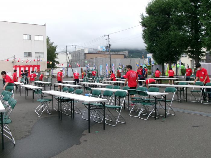 屋外会場準備