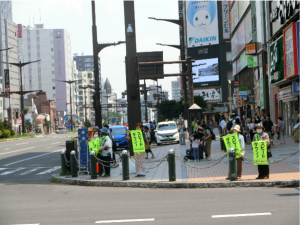 夏の交通安全街頭啓発1