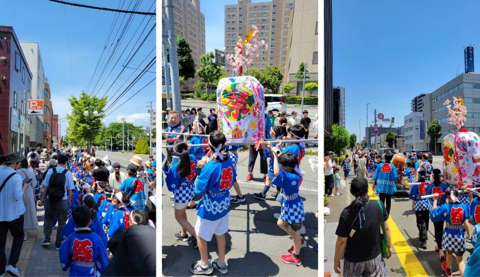 子ども樽神輿の様子