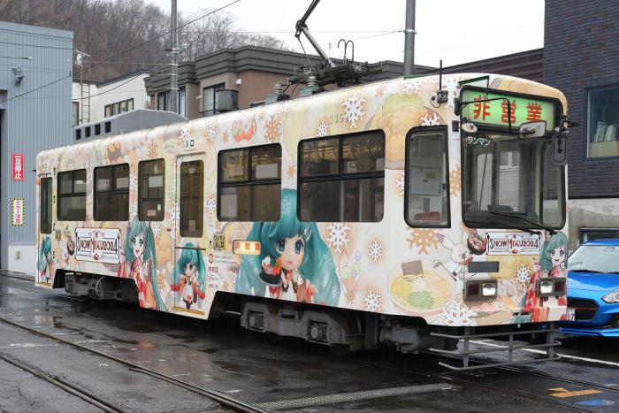 雪ミク電車の外装1