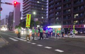 夜間パトロールの様子