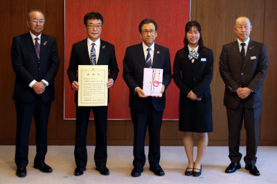 株式会社田中組役職員交通遺児を守る会から災害遺児基金へ寄付をいただきました
