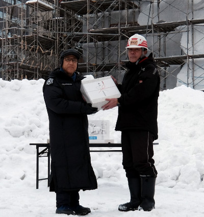 「2026さっぽろ雪まつり」大通会場の大雪像制作隊を激励しました