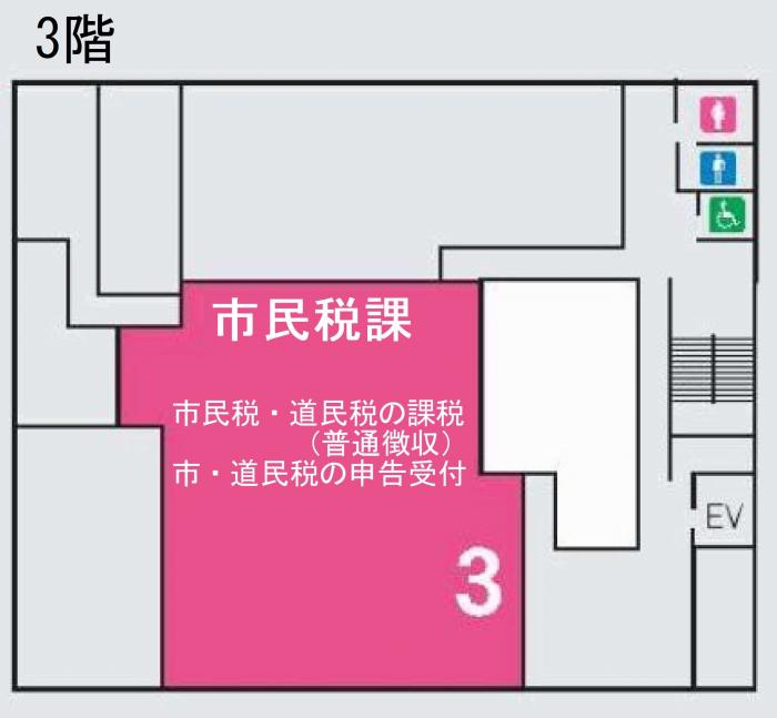 南部市税事務所庁舎内位置図3階