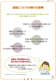 自殺に関する普及啓発パネル「自殺予防について（自殺についての様々な誤解）」の画像