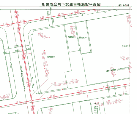 札幌市公共下水道台帳施設平面拡大図