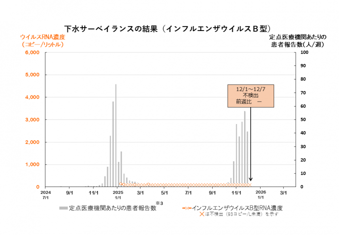 調査結果のグラフ（インフルエンザウイルスB型）