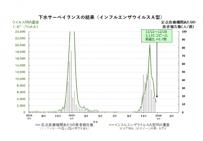 調査結果のグラフ（インフルエンザウイルスA型）