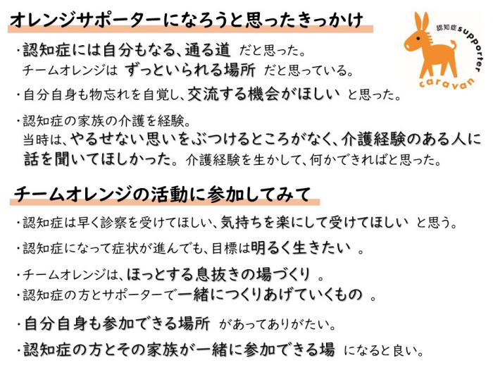 オレンジサポーターの声