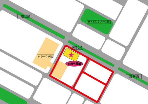 丸竹竹田組　清掃区域図