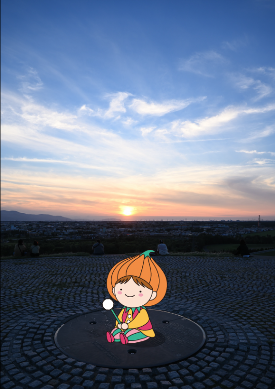 モエレ山の頂上にいるタッピー