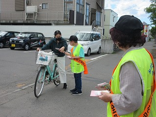 自転車啓発の模様（元町地区）