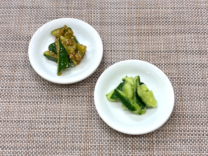 たたききゅうり2種の写真