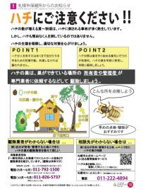 ハチにご注意ください‼