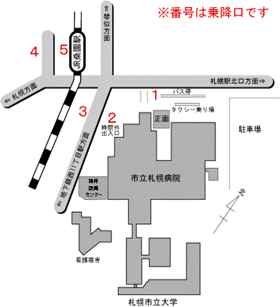 病院へのアクセス 市立札幌病院