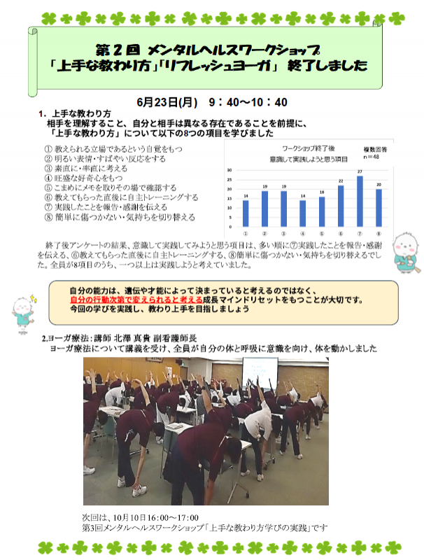 第2回メンタルヘルスワークショップ