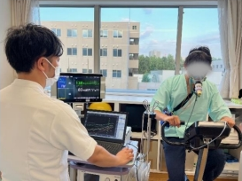 心疾患患者に対する運動負荷試験場面