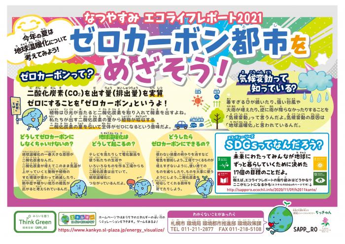 2021年度夏休みエコライフレポートポスター