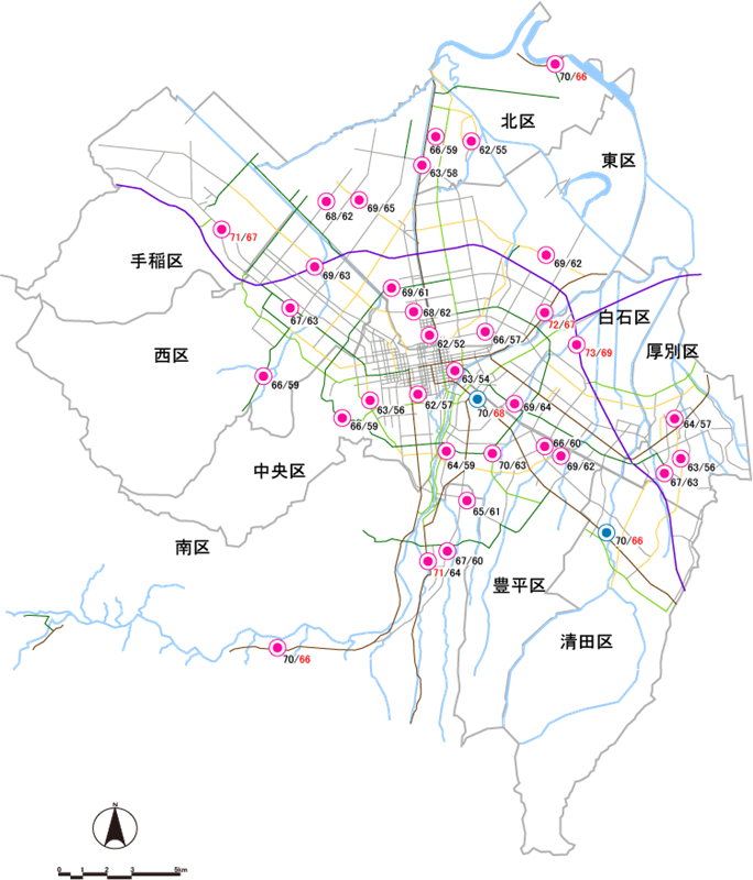 騒音測定地点図(令和元年度)