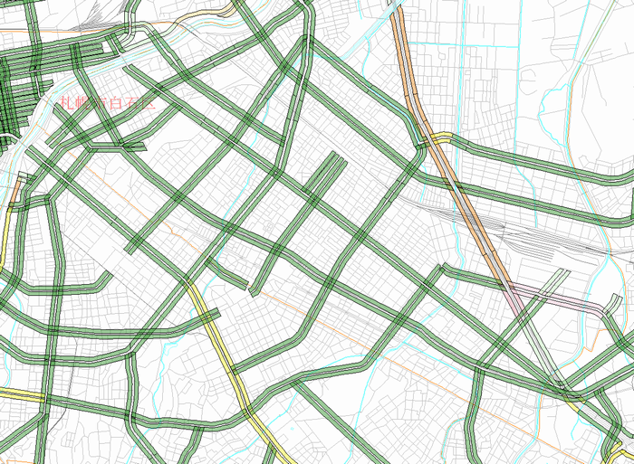区間別集計データ　白石区（南部）　昼間
