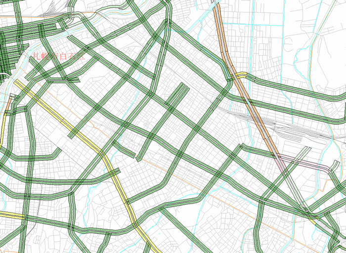 区間別集計データ　白石区（南部）　夜間