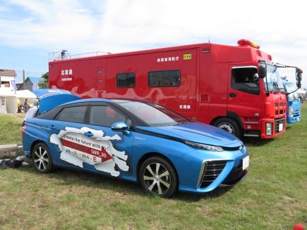 札幌市総合防災訓練での燃料電池自動車の写真