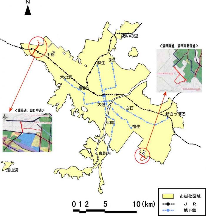 位置図：道路の変更（2002年11月12日告示）