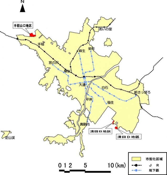位置図：地域地区の変更、下水道の変更（2002年11月12日告示）
