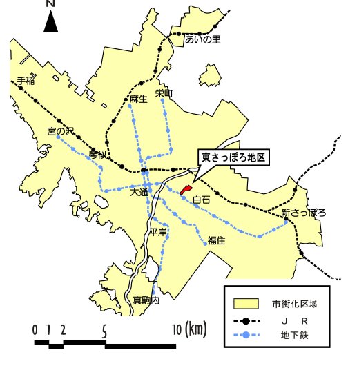 位置図；東さっぽろ地区（2002年5月8日告示）