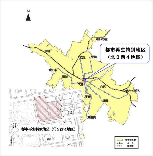 位置図：都市再生特別地区の決定（2003年7月1日告示）