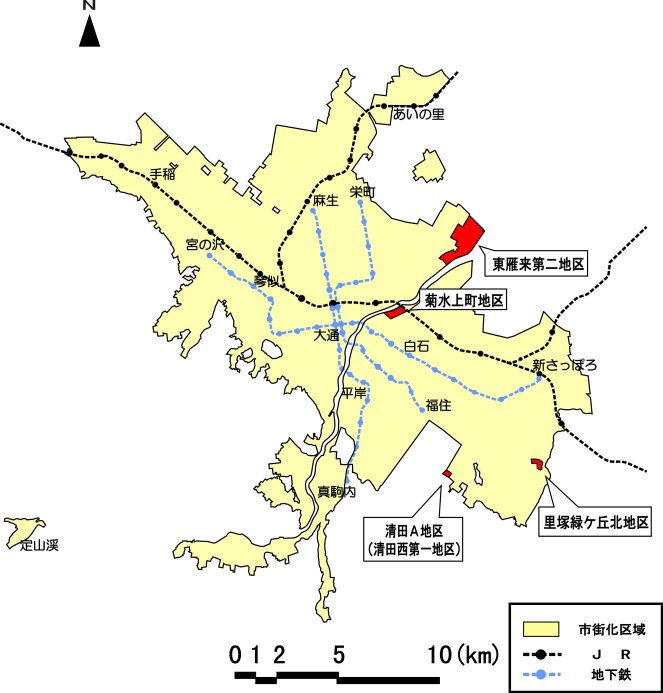 位置図：地域地区の変更（2002年3月26日告示）