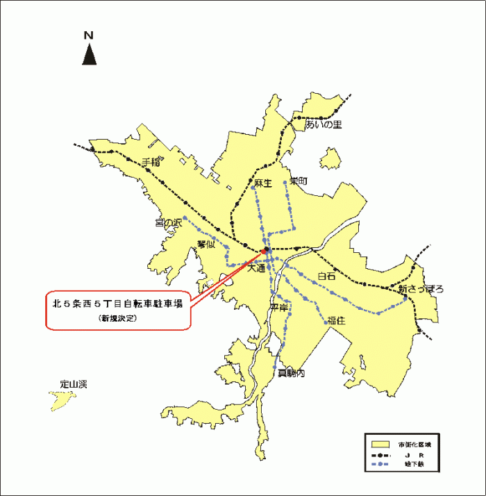 位置図：駐車場の変更（2004年3月12日告示）