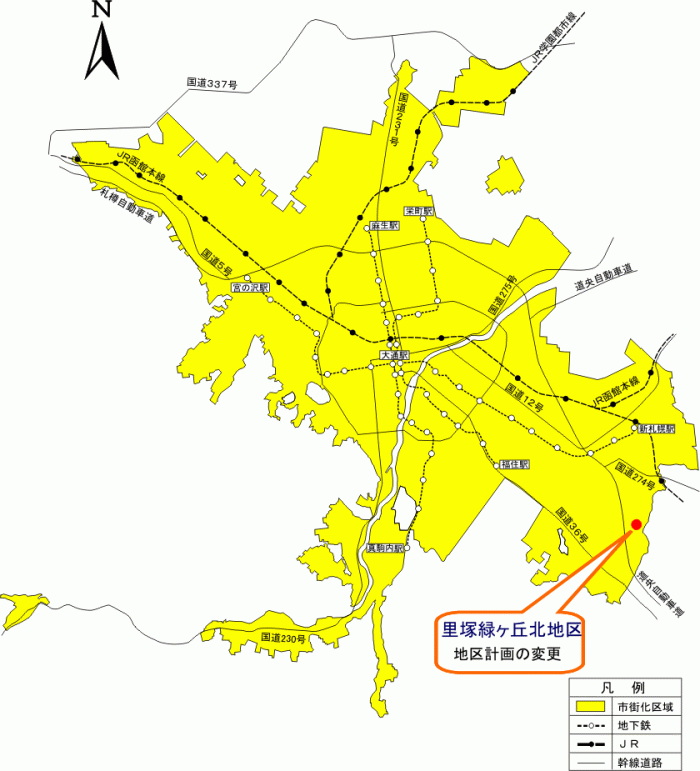 位置図：地区計画の変更（平成20年（2008年）8月19日告示）