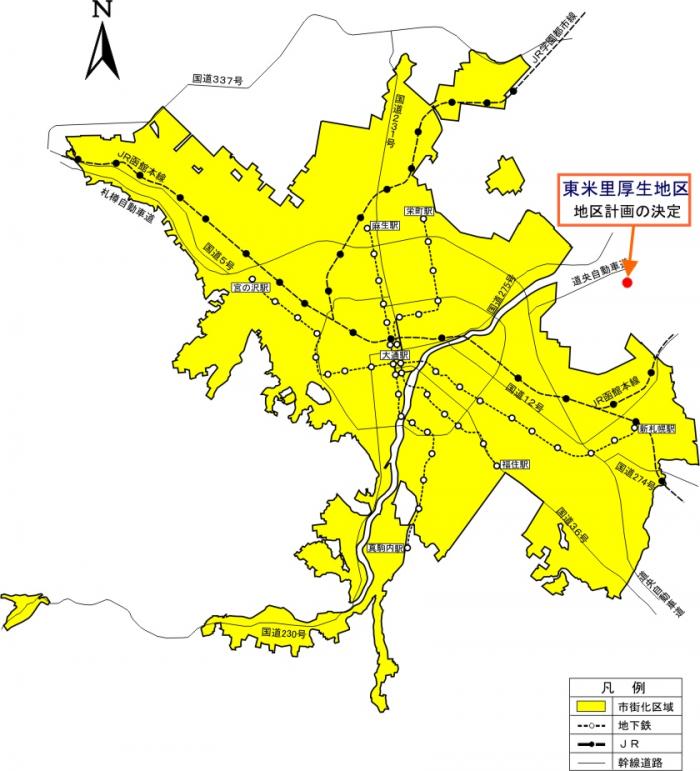 位置図：地区計画の決定（平成22年（2010年）8月5日告示）