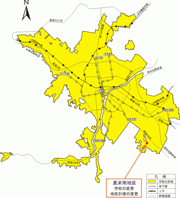 位置図：真栄南地区（平成22年（2010年）10月5日告示）