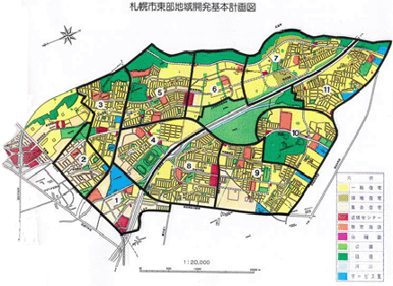 札幌市東部地域開発基本計画図の大きな画像にリンク
