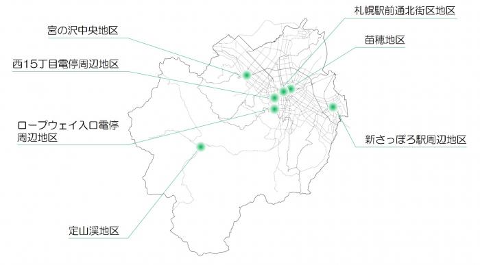 景観まちづくり取組地区の位置図