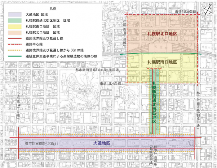 景観計画重点区域の届出対象区域図