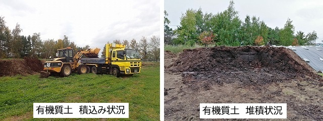 有機質土の状況と積込み