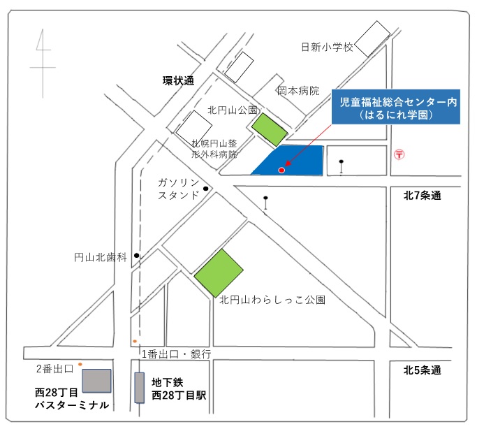 はるにれ学園地図