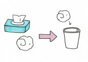 ティッシュで吸収