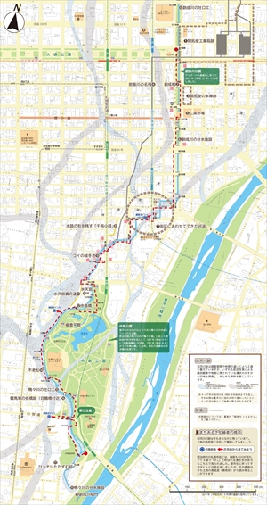 創成川・鴨々川川めぐりマップの地図面