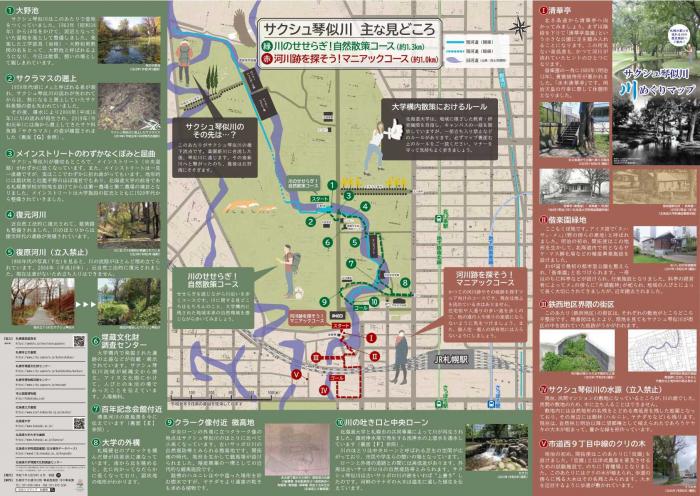 サクシュ琴似川川めぐりマップの地図面